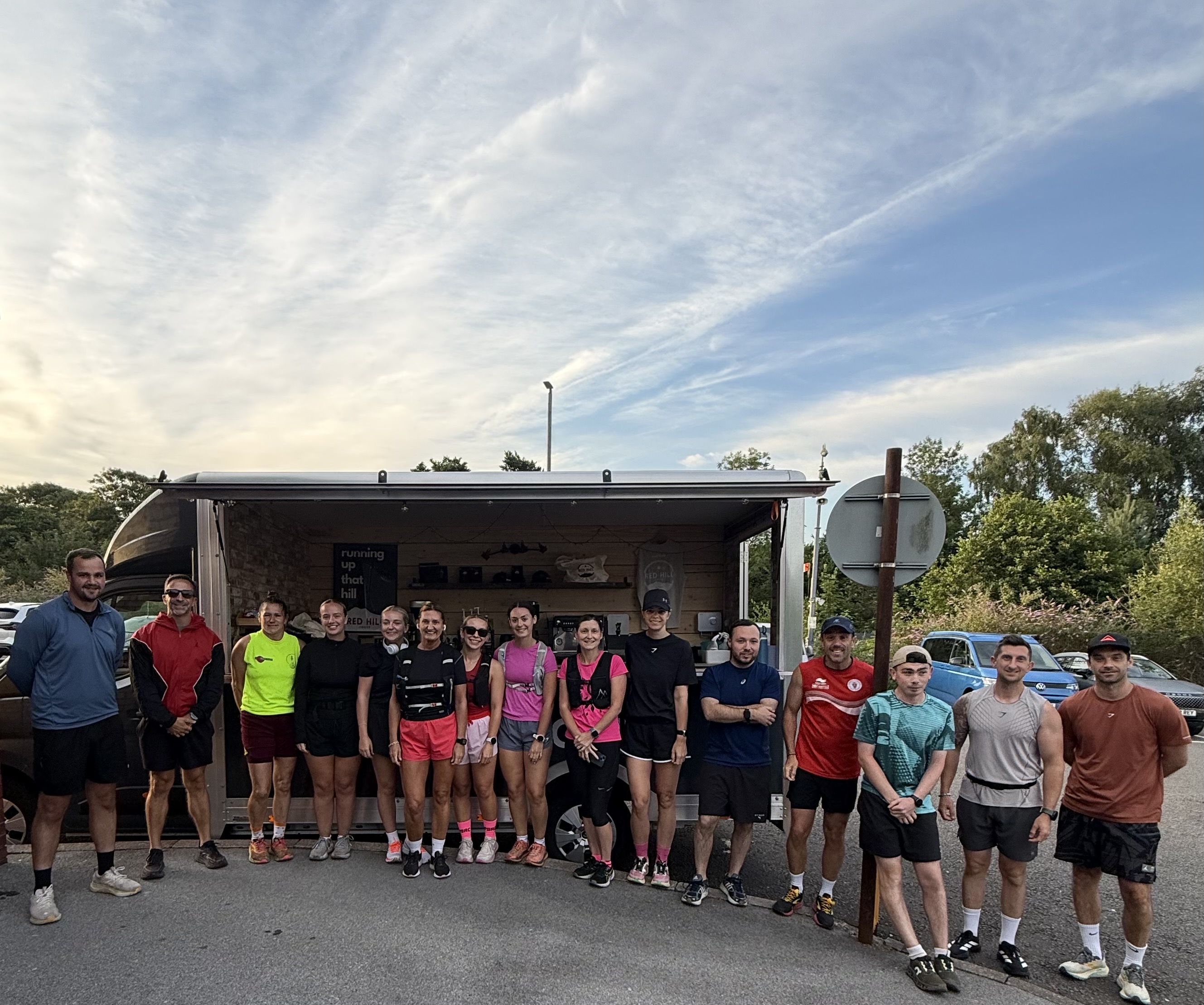 The Red Hill 6 A.M. Club gathered beside the Roadhouse